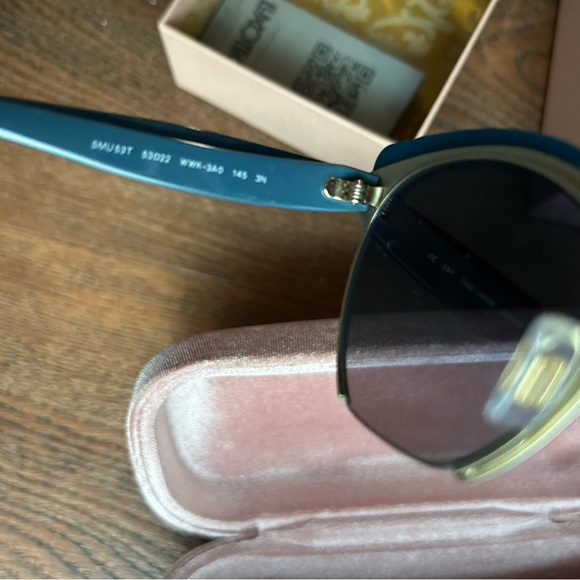 Miu Miu Cat Eye browline Sunglasses Authentic Blue Navy gold main image 13